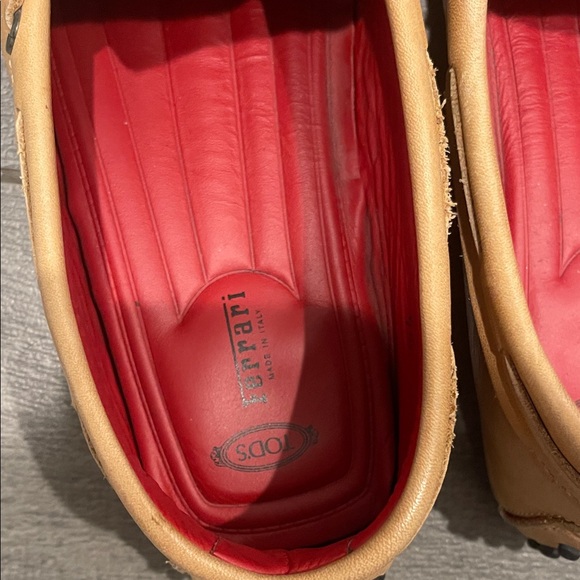Tod\'s Tan Leather Loafers with Red Interior Ferrari colllaboration main image 5